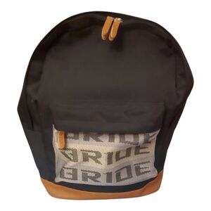 Black and Gray Backpack with Branding